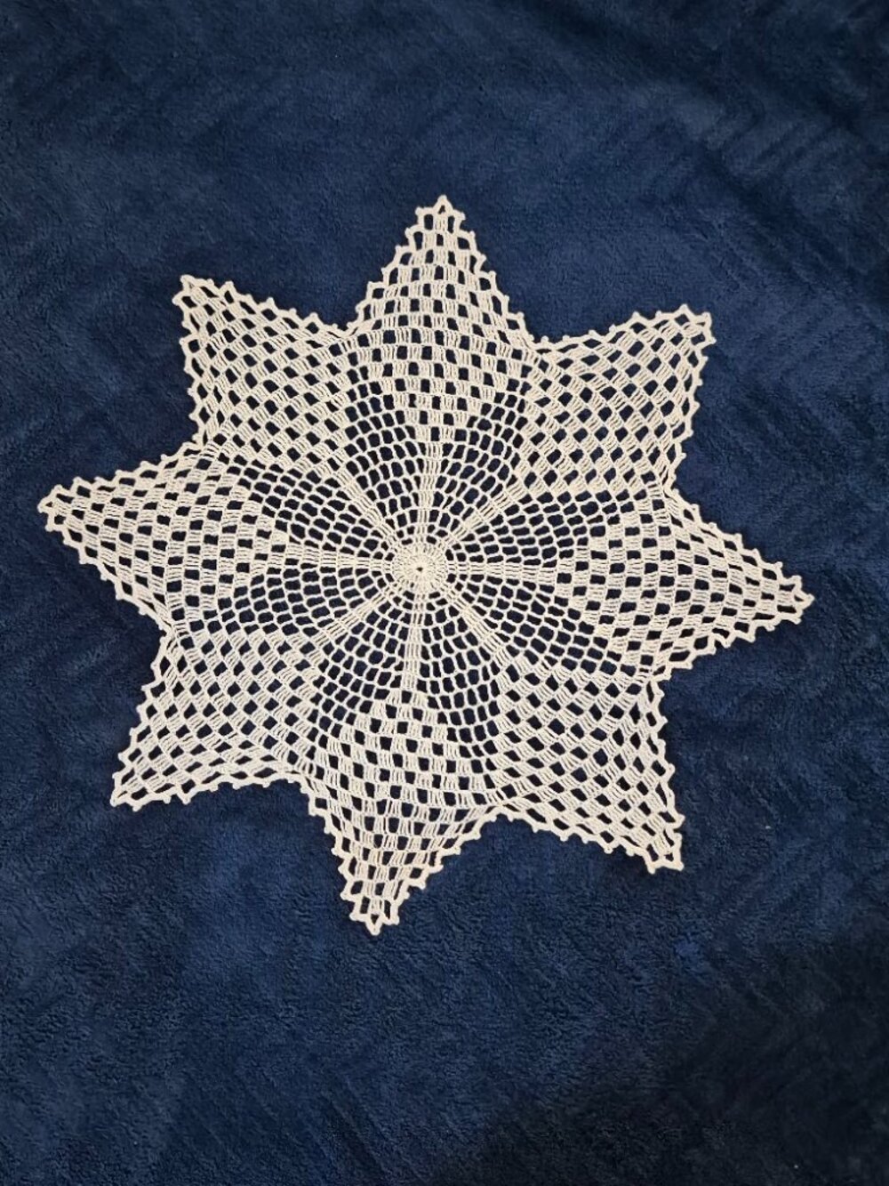 Handmade Star Shaped White Doiley (1980's)